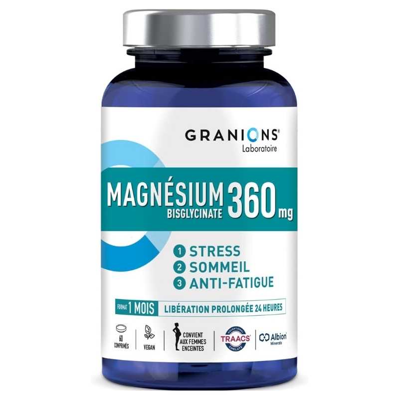 Glycinate de magnésium -Bisglycinate- Vitamine B6 Gélules Granions