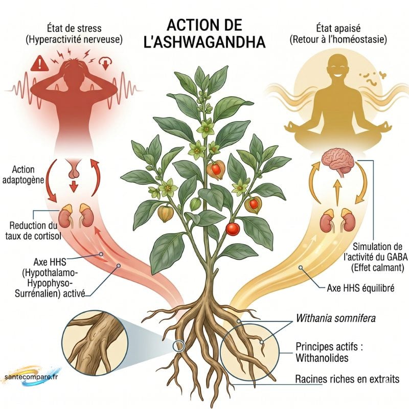 Action de l'ashwagandha