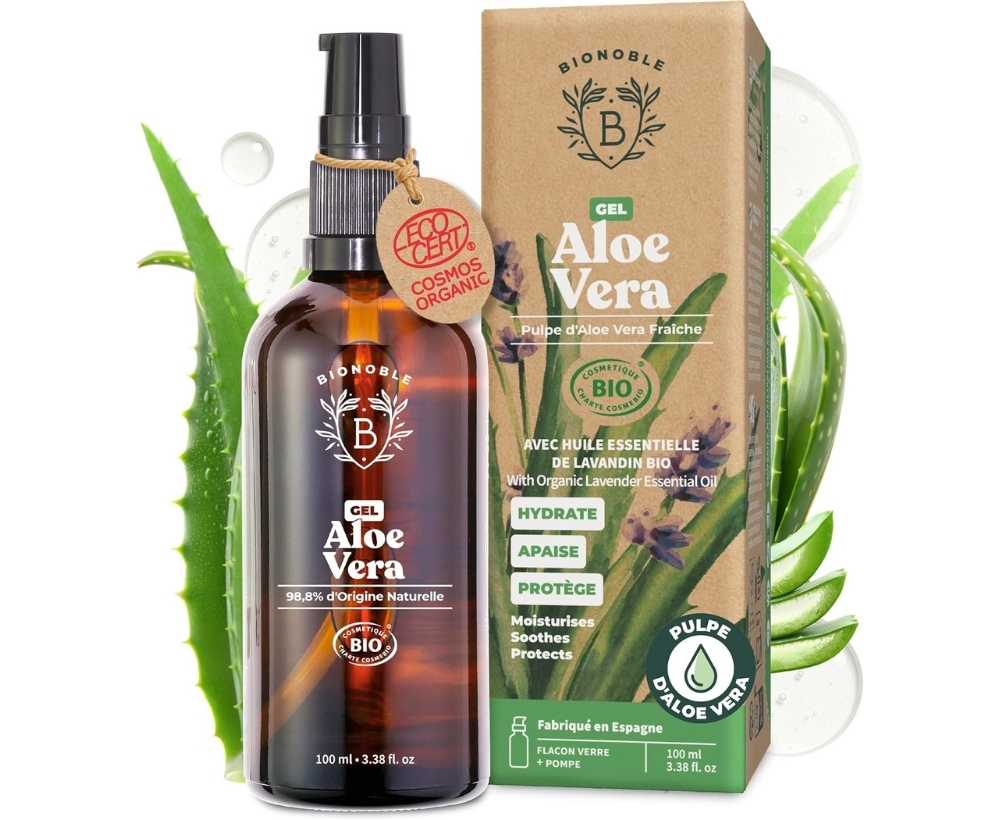 BIONOBLE Gel Aloe Vera Bio 97% avec Huile Essentielle de Lavande