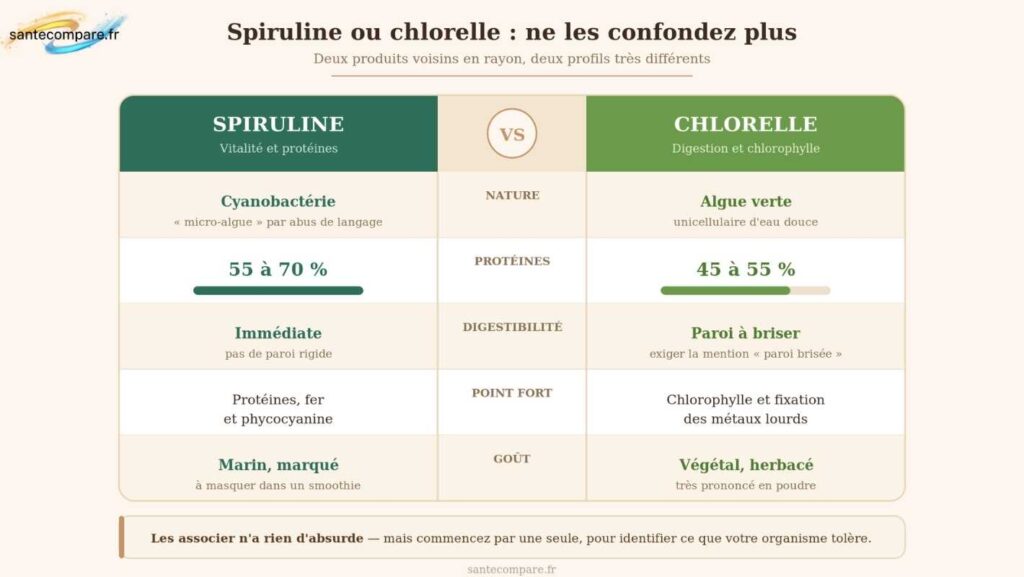 Spiruline ou chlorelle le duel qui revient sans cesse