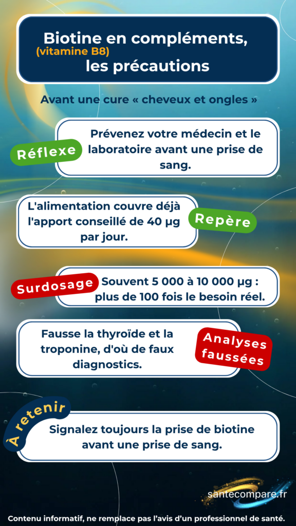 Biotine (vitamine B8) en compléments, les précautions