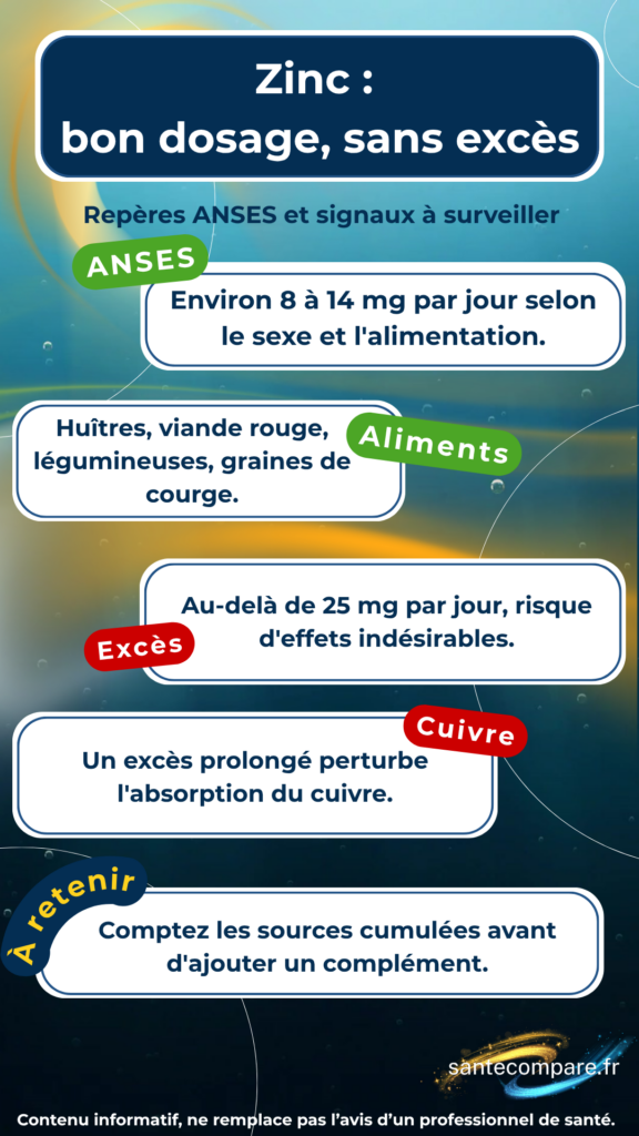 Zinc bon dosage sans excès