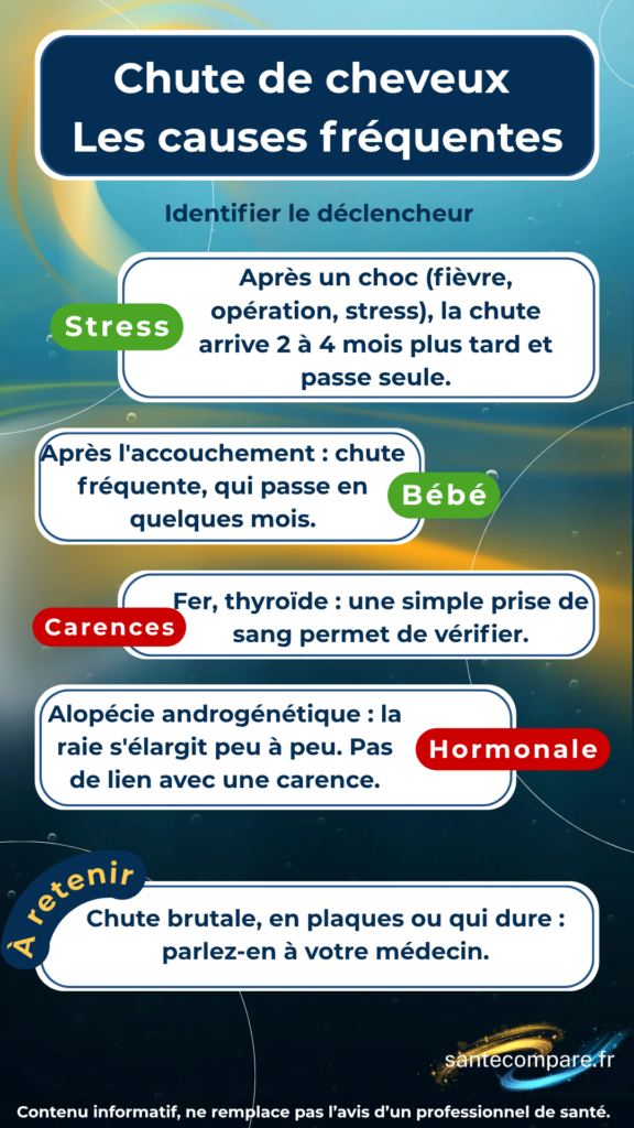 Chute de cheveux les causes fréquentes